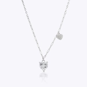 Kalp Charmlı Zirkon Taşlı 925 Gümüş Kolye