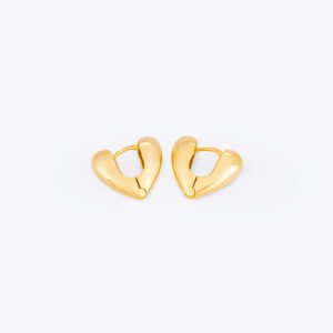 Minimal Kalp Altın Kaplama Gümüş Küpe