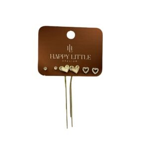 Minimal Sarkıt Kalp Çelik Küpe Seti