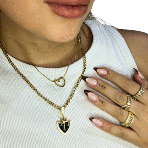 Altın Kaplama Kalp Çelik Kolye