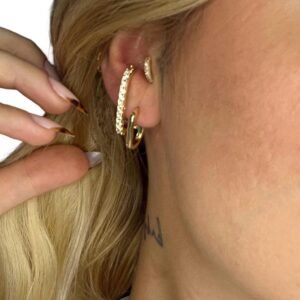 Tasarım Çelik Gold Küpe