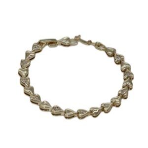 Kalp Model Altın Kaplama Çelik Bileklik