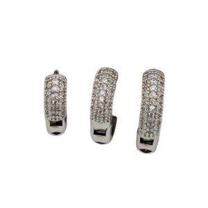 Zirkon Taşlı Minimal Çelik Halka Küpe