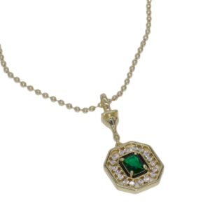 Yeşil Taş Çelik Kolye