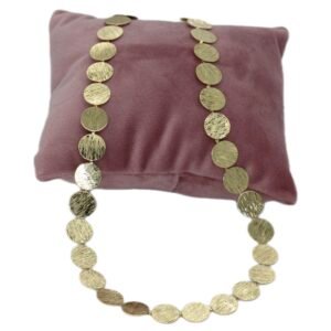 Pul Model Altın Kaplama Çelik Kolye