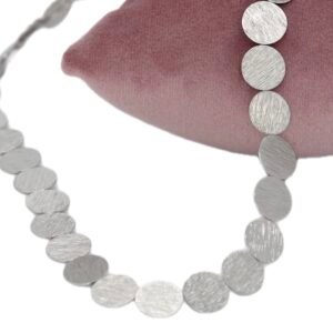 Pul Model Silver Çelik Kolye