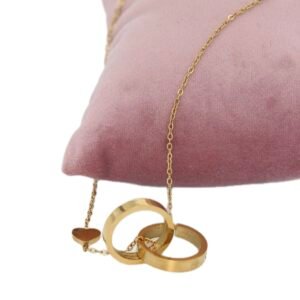 Birbirine Geçmeli Yüzük Çelik Kolye