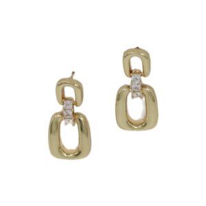 Sallantılı Gold Çelik Küpe