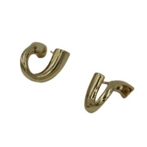 Asimetrik Çelik Gold Küpe