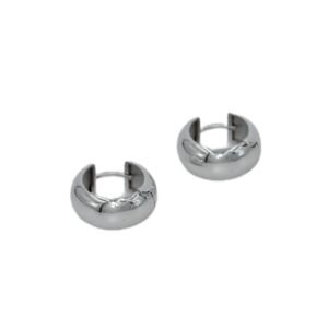 Minimal Halka Silver Çelik Küpe