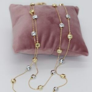 İkili Gold&Silver Boncuk Detaylı Kolye