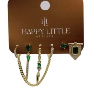 Zümrüt 6’lı Küpe Seti